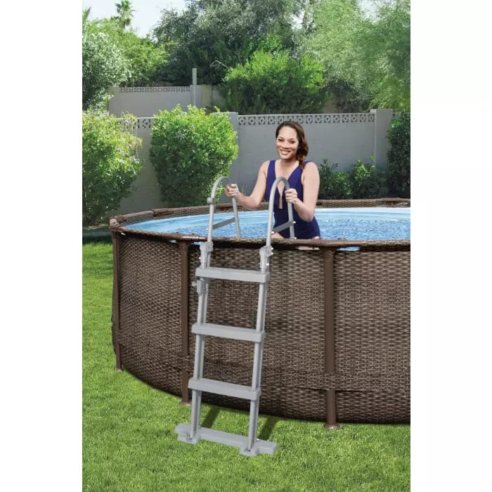 Каркасный бассейн Bestway 56709 BW, Steel Pro Max 366х100см "Ротанг" 9150л, фильтр-насос, лестница фото 4